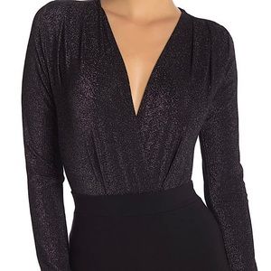 shimmer metallic long sleeve bodysuit. Size small. New with tag.